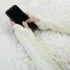 imageAllegra K Womens Fingerless Glove Winter Knit Thumb Elbow Length Arm WarmersWhitetwist Pattern Knitted