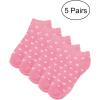 imageAllegra K Womens Socks Athletic Low Cut Ankle Cuff Socks 5 PairsPink Heart