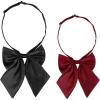 imageAllegra K Womens Pretied Bow Tie with Adjustable Neck Strap Cute Bowtie 2 PcsBlackwine Red