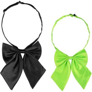 imageAllegra K Womens Pretied Bow Tie with Adjustable Neck Strap Cute Bowtie 2 PcsBlackgreen