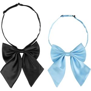 imageAllegra K Womens Pretied Bow Tie with Adjustable Neck Strap Cute Bowtie 2 PcsBlacklight Blue