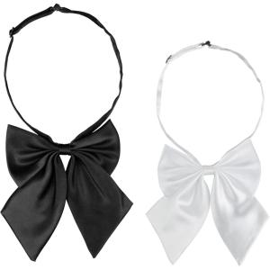 imageAllegra K Womens Pretied Bow Tie with Adjustable Neck Strap Cute Bowtie 2 PcsBlackwhite