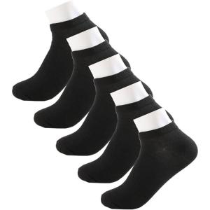 imageAllegra K Womens Socks Athletic Low Cut Ankle Cuff Socks 5 PairsBlack