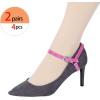 imageAllegra K Womens Detachable Shoe Belts Adjustable AntiSlip Ankle Strap for Heels 2 PairsGlossy Aubergine