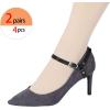 imageAllegra K Womens Detachable Shoe Belts Adjustable AntiSlip Ankle Strap for Heels 2 PairsGlossy Black