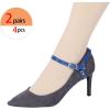 imageAllegra K Womens Detachable Shoe Belts Adjustable AntiSlip Ankle Strap for Heels 2 PairsGlossy Blue