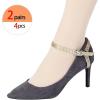 imageAllegra K Womens Detachable Shoe Belts Adjustable AntiSlip Ankle Strap for Heels 2 PairsGlossy Golden