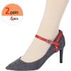 imageAllegra K Womens Detachable Shoe Belts Adjustable AntiSlip Ankle Strap for Heels 2 PairsMatte Red