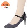 imageAllegra K Womens Detachable Shoe Belts Adjustable AntiSlip Ankle Strap for Heels 2 PairsSuede Black