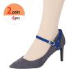 imageAllegra K Womens Detachable Shoe Belts Adjustable AntiSlip Ankle Strap for Heels 2 PairsSuede Blue