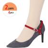 imageAllegra K Womens Detachable Shoe Belts Adjustable AntiSlip Ankle Strap for Heels 2 PairsSuede Red