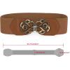 imageAllegra K Womens Elastic Belts Metal Interlocking Buckle Stretchy BeltsWhite  Brown