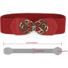 imageAllegra K Womens Elastic Belts Metal Interlocking Buckle Stretchy BeltsWhite  Red