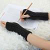 imageAllegra K Womens Ribbed Wrist Arm Warmers Stretchy Cable Knitted Fingerless GlovesBlack