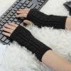 imageAllegra K Womens Ribbed Wrist Arm Warmers Stretchy Cable Knitted Fingerless GlovesBlack