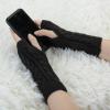 imageAllegra K Womens Ribbed Wrist Arm Warmers Stretchy Cable Knitted Fingerless GlovesBlack