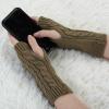 imageAllegra K Womens Ribbed Wrist Arm Warmers Stretchy Cable Knitted Fingerless GlovesBrown