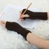 imageAllegra K Womens Ribbed Wrist Arm Warmers Stretchy Cable Knitted Fingerless GlovesDark Brown