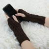 imageAllegra K Womens Ribbed Wrist Arm Warmers Stretchy Cable Knitted Fingerless GlovesDark Brown