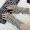 imageAllegra K Womens Ribbed Wrist Arm Warmers Stretchy Cable Knitted Fingerless GlovesLight Gray