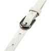 imageuxcell Women Exotic Embossed Diamond Pattern Single Pin Buckle Slender Waist BeltWhite