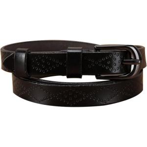 imageuxcell Women Exotic Embossed Diamond Pattern Single Pin Buckle Slender Waist BeltBlack