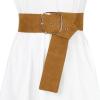 imageAllegra K Wide Waist Belts for Women Belts Chunky Buckle AdjustableBrown