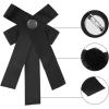 imageAllegra K Womens Pretied Bowknot Pin Solid Color Neckties Elegant Faux Fur Ball Bow TieBlack