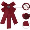 imageAllegra K Womens Pretied Bowknot Pin Solid Color Neckties Elegant Faux Fur Ball Bow TieDark Red