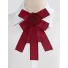 imageAllegra K Womens Pretied Bowknot Pin Solid Color Neckties Elegant Faux Fur Ball Bow TieDark Red