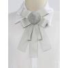 imageAllegra K Womens Pretied Bowknot Pin Solid Color Neckties Elegant Faux Fur Ball Bow TieGrey