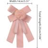 imageAllegra K Womens Pretied Bowknot Pin Solid Color Neckties Elegant Faux Fur Ball Bow TiePink