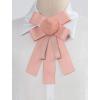 imageAllegra K Womens Pretied Bowknot Pin Solid Color Neckties Elegant Faux Fur Ball Bow TiePink