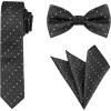 imageAllegra K Mens Pocket Square Necktie Bowtie Classic Polka Dots Tie SetBlack