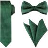 imageAllegra K Mens Pocket Square Necktie Bowtie Classic Polka Dots Tie SetDark Green