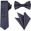 imageAllegra K Mens Pocket Square Necktie Bowtie Classic Polka Dots Tie SetNavy Blue Colorful