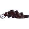 imageuxcell Women Carved Multihole Hollow Alloy Pin Buckle Leather BeltDark Brownflowers