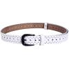 imageuxcell Women Carved Multihole Hollow Alloy Pin Buckle Leather BeltWhiteheart