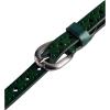 imageuxcell Women Thin Hollow Out Single Pin Buckle Belt Width 34Green