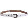 imageuxcell Women Thin Hollow Out Single Pin Buckle Belt Width 34White