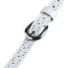 imageuxcell Women Thin Hollow Out Single Pin Buckle Belt Width 34White