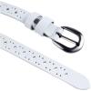 imageuxcell Women Thin Hollow Out Single Pin Buckle Belt Width 34White