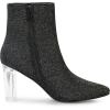 imageAllegra K Womens Clear Block Heel Glitter Ankle BootsBlack