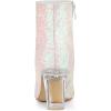 imageAllegra K Womens Clear Block Heel Glitter Ankle BootsBling White