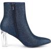 imageAllegra K Womens Clear Block Heel Glitter Ankle BootsNavy Blue