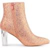 imageAllegra K Womens Clear Block Heel Glitter Ankle BootsOrange