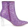 imageAllegra K Womens Clear Block Heel Glitter Ankle BootsPurple