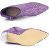 imageAllegra K Womens Clear Block Heel Glitter Ankle BootsPurple