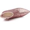 imageAllegra K Womens Clear Block Heel Glitter Ankle BootsRose Gold