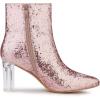 imageAllegra K Womens Clear Block Heel Glitter Ankle BootsRose Gold